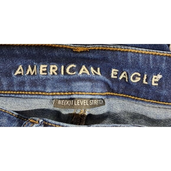 American Eagle Jeans Womens Hi-Rise Distressed Jegging Size 2 Short Destroyed Da - Picture 2 of 15